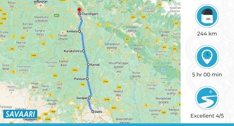 Delhi to Chandigarh by Road - Distance, Time & Travel Guide