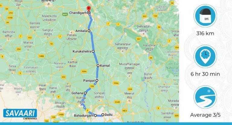 Delhi To Chandigarh By Road - Distance, Time & Travel Guide