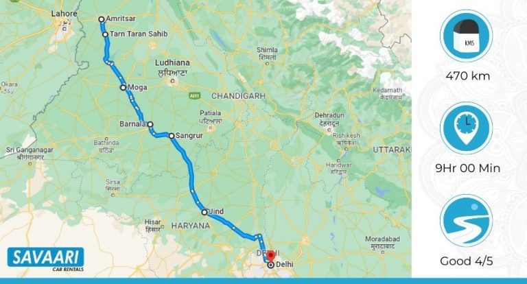 Amritsar to Delhi by Road – Distance, Time and Useful Travel Information