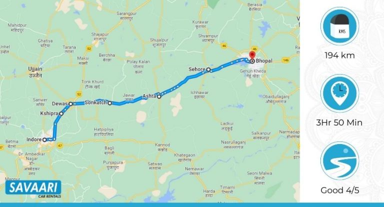 Indore to Bhopal by Road - Distance, Time and Useful Travel Information