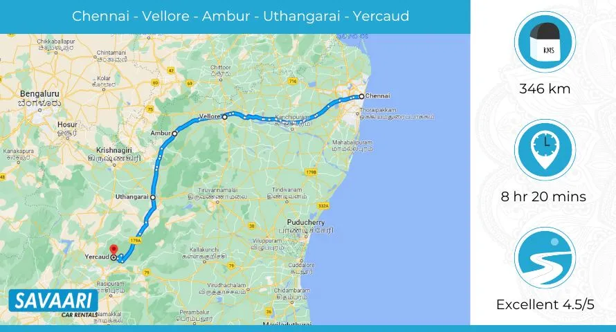 Chennai to Yercaud via NH 48