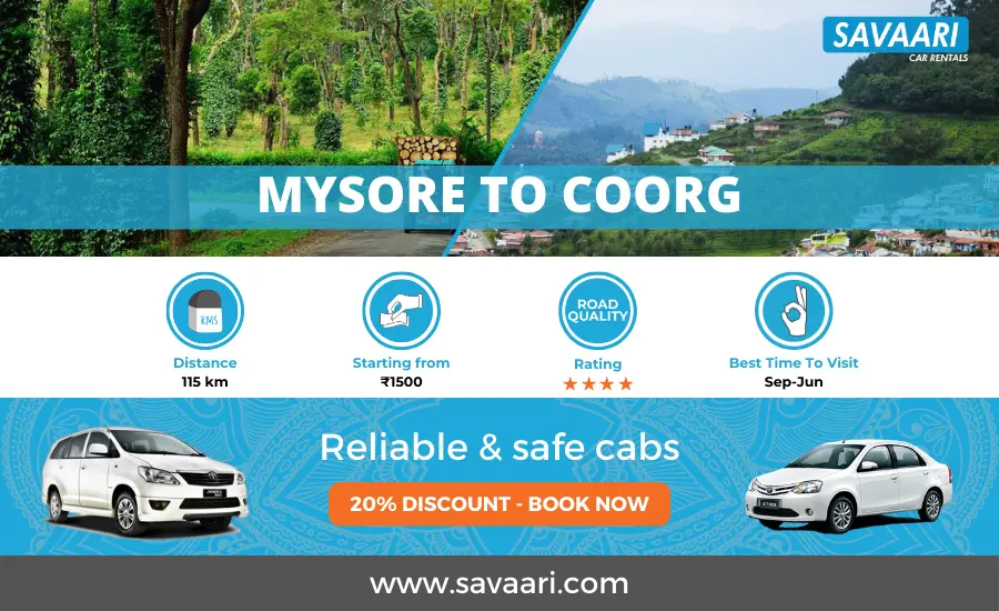 Mysore to Coorg by road travel information