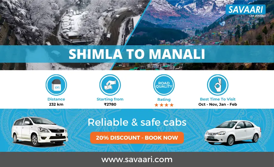 Shimla to Manali by road travel information