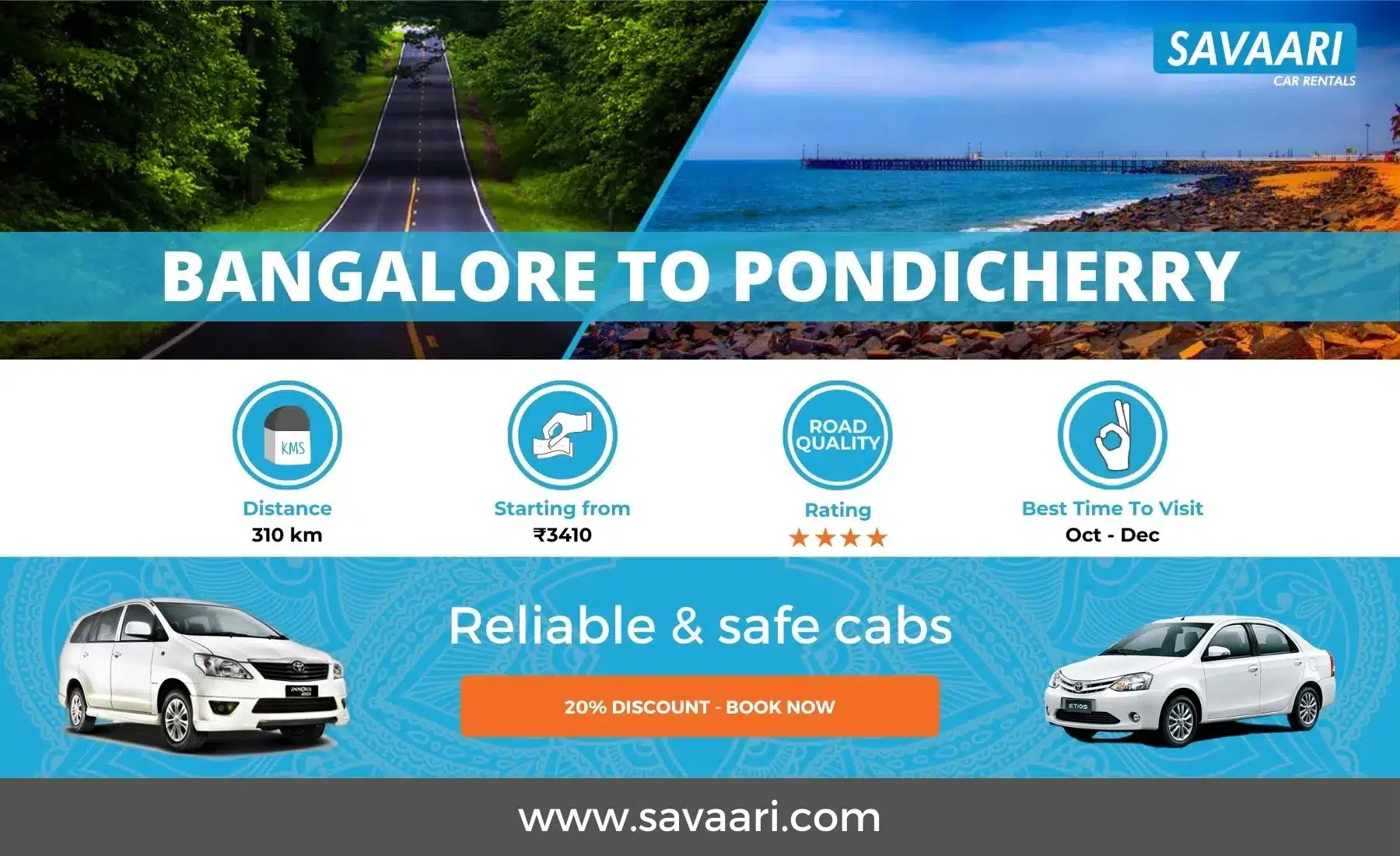 Bangalore to Pondicherry by road information