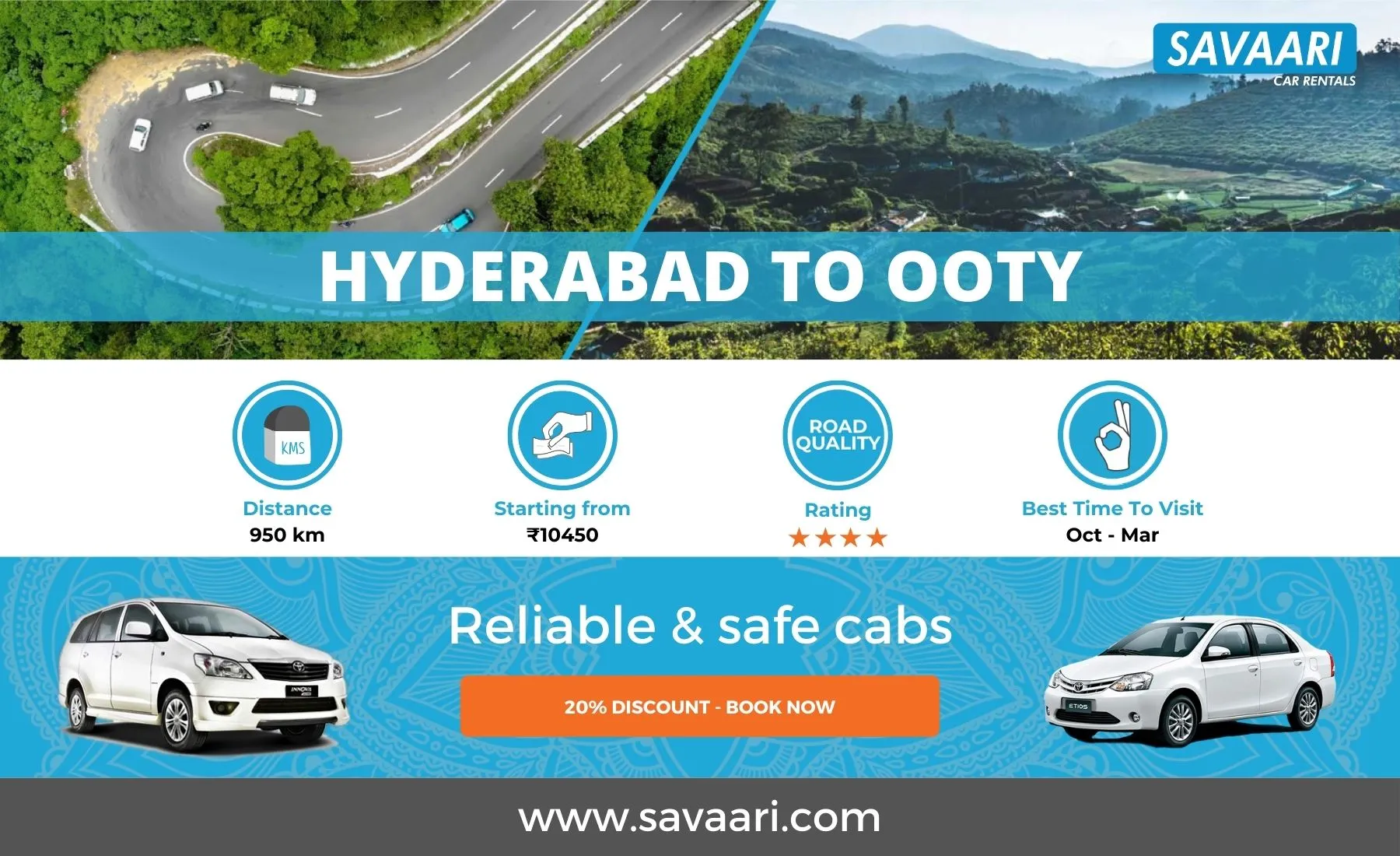 Hyderabad to Ooty by Cabs