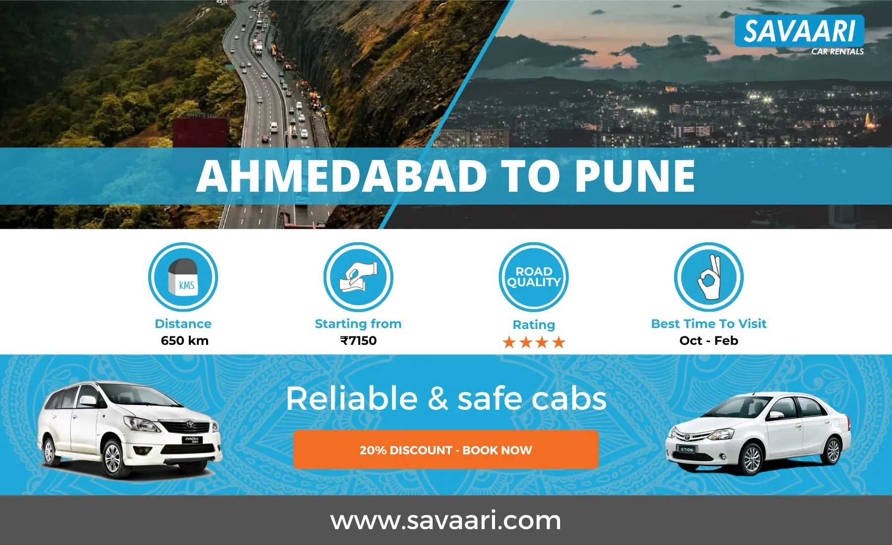 Ahmedabad to Pune cabs