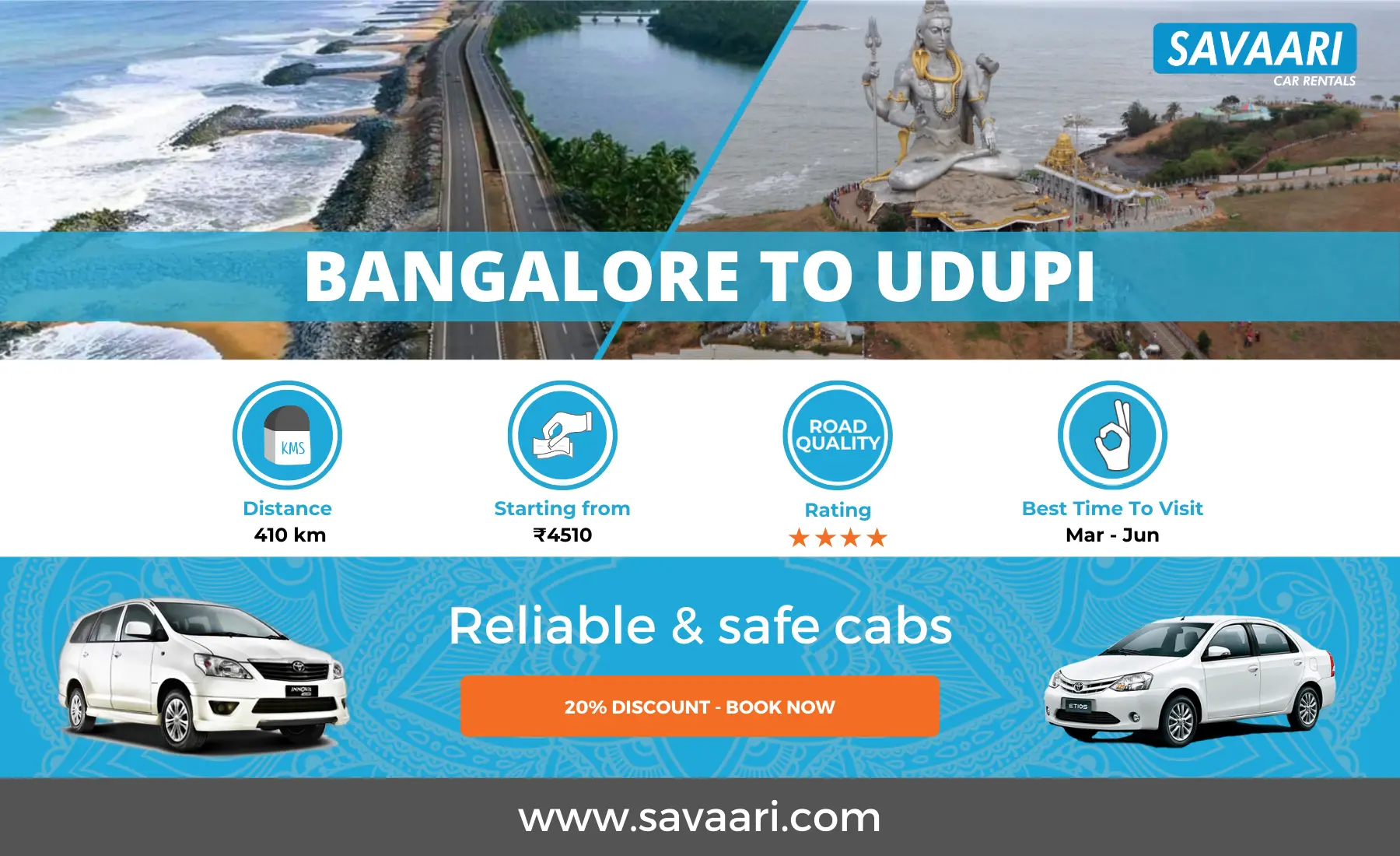 Bangalore to Udupi cabs