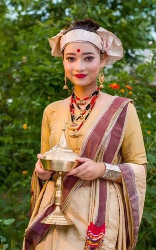 Ahom tribe woman in traditional outfit