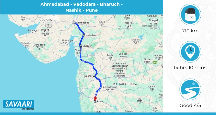 Ahmedabad to Pune - Route 2