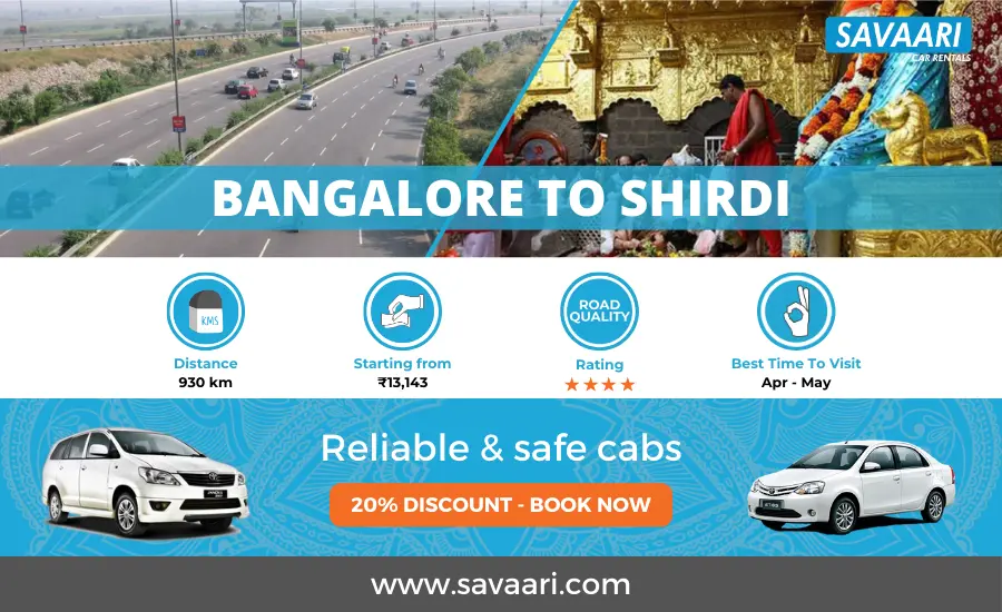 Bangalore to Shirdi cabs