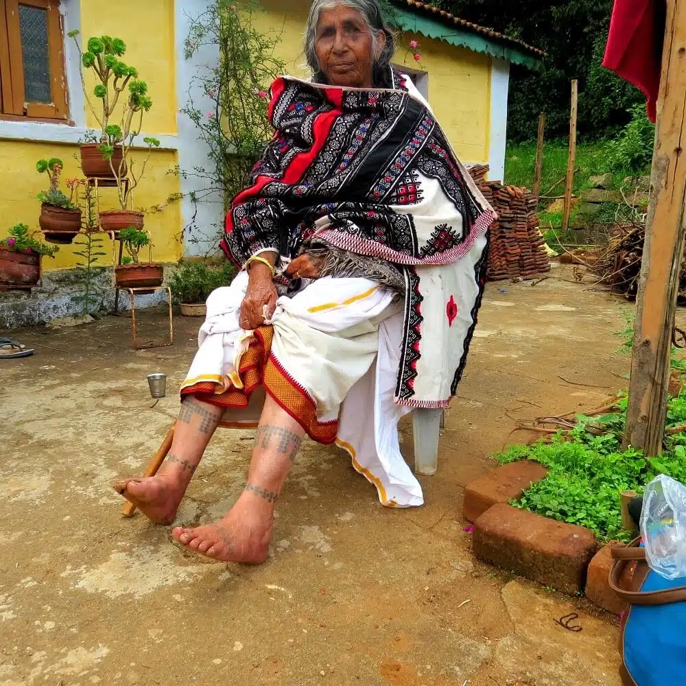 Tribal tattoo India - Tattoos on a Toda woman