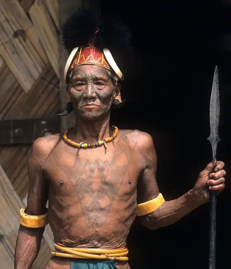 Tribal tattoo India - Nagaland's Konyak tribe tattoos