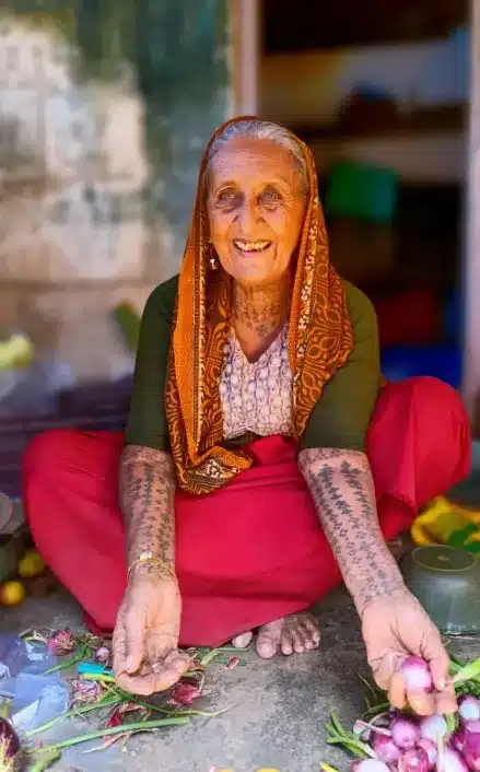 Tattoos of a Rabari woman