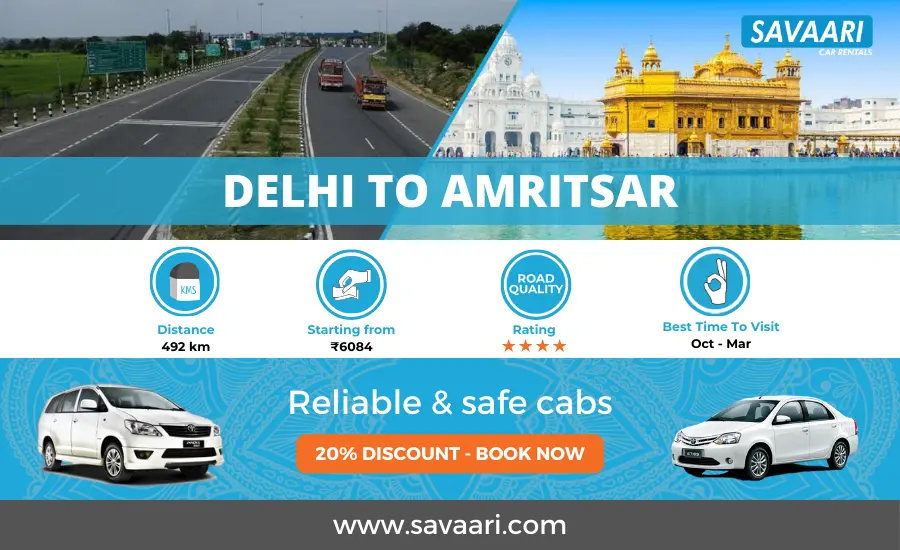 Delhi to Amritsar Cabs