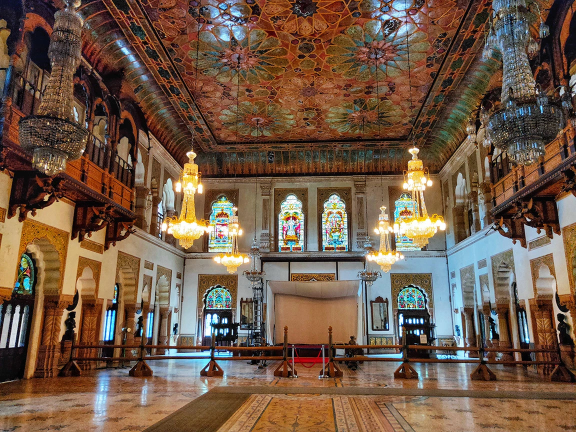 Darbar hall in Laxmi Vilas Palace