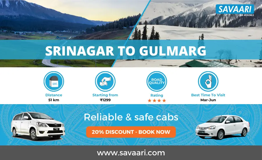 Srinagar to Gulmarg cabs